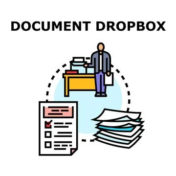 Person sending documents to online data storage Stock Illustration