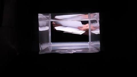 Person sending mail, receiving letters from a mailbox Stock Footage 322913079