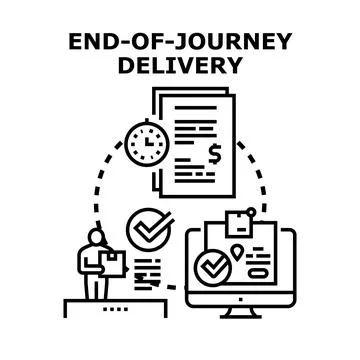 Person sending package accessing end of journey delivery tracking イラスト素材