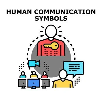Person sharing idea key in online communication Stock Illustration