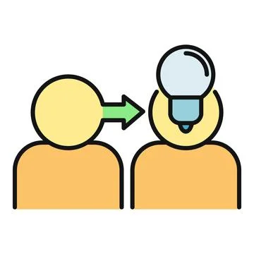 Person sharing idea knowledge transfer mentoring concept Stock Illustration