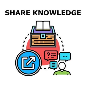 Person sharing valuable knowledge and information concept Stock Illustration