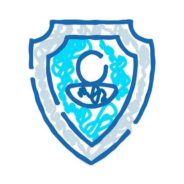 Person shielded by security icon protecting user data Illustration