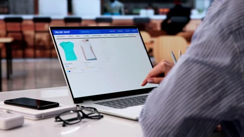 Person Shopping Online Using Computer Stock Footage 333843080