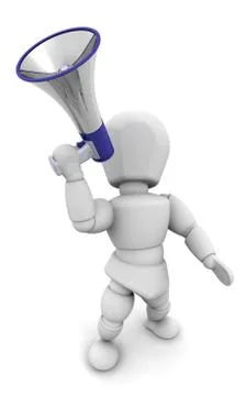 Person shouting in megaphone Stock Illustration