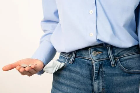 Person showing empty pocket Stock Photos