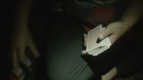 Person shuffling cards Stock Footage 87614030