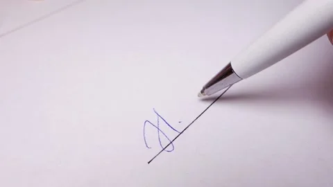 Person Signing Important Document. Macro Close-up Shot. Close-up pen signing Video stock 142151640