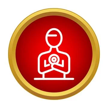Person silhouette with target on chest vector icon Stock Illustration