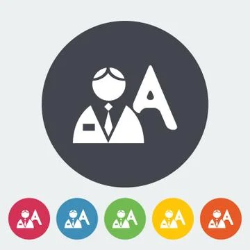 Person single flat icon. Stock Illustration