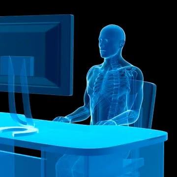Person sitting with correct posture Stock Illustration