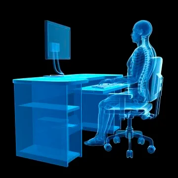 Person sitting with correct posture Stock Illustration