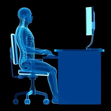 Person sitting with correct posture Stock Illustration
