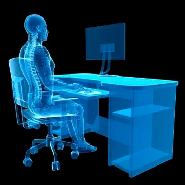 Person sitting with correct posture Illustrazione stock