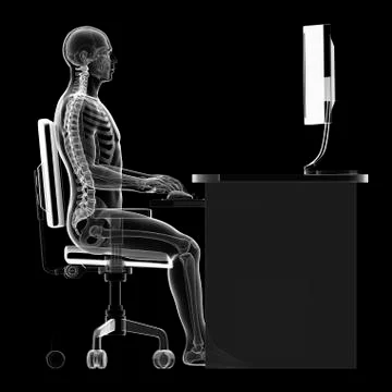 Person sitting with correct posture Stock Illustration