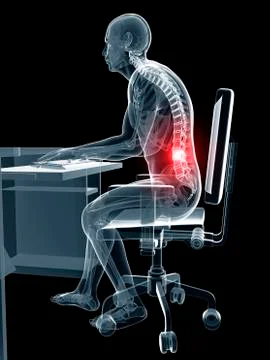 Person sitting with incorrect posture Stock Illustration