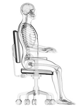 Person sitting with incorrect posture 스톡 일러스트