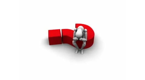 Person sitting on question mark (loop) 库存影片 9909429