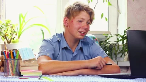 A person sitting on a table Video stock 142814617