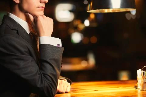 A person sitting at a table Foto stock