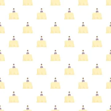 Person sitting at table repetitive pattern background Stock Illustration