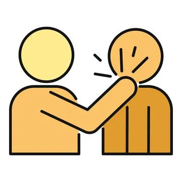 Person slapping another person representing conflict and abuse Illustrazione stock