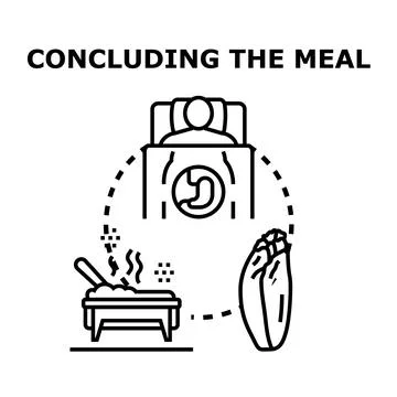 Person sleeping after eating heavy meal concept Stock Illustration