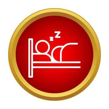 Person sleeping in bed icon representing rest and relaxation イラスト素材
