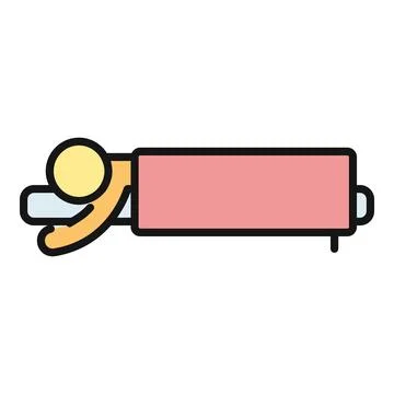 Person sleeping in bed icon for rest and health Stock Illustration