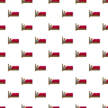 Person sleeping in bed pattern for rest and relaxation Ilustración de archivo