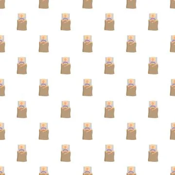 Person sleeping in bed repeating seamless pattern Stock Illustration