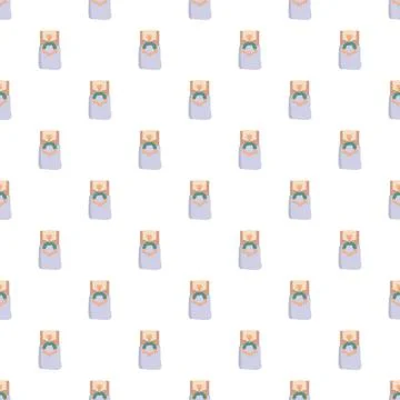 Person sleeping in bed seamless pattern background Stockillustratie