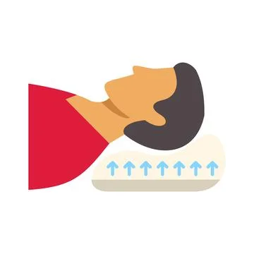Person sleeping on ergonomic cervical memory foam pillow 스톡 일러스트