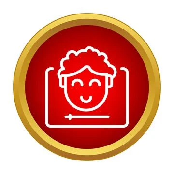 Person smiling streaming video content online Stock Illustration