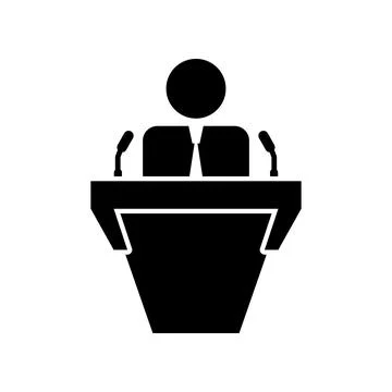 Person speak on the rostrum icon vector template illustration design Illustration
