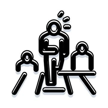 Person speaking to an audience in a presentation setting 스톡 일러스트