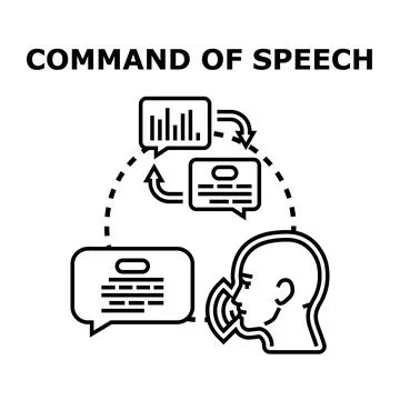 Person speaking, developing communication skills and public speaking Illustration