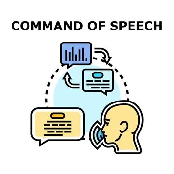 Person speaking, developing communication skills and public speaking Illustration