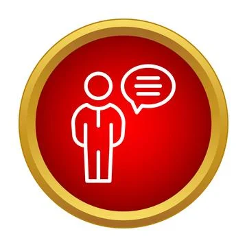 Person speaking icon representing communication and support Stock-Illustration
