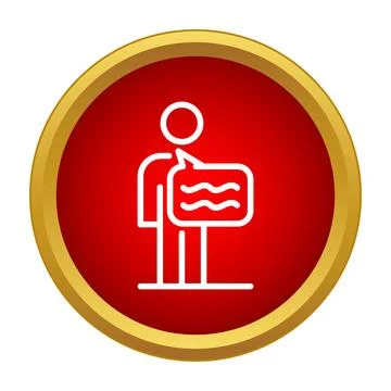 Person speaking icon with speech bubble symbol Stock Illustration