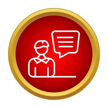 Person speaking with speech bubble icon symbol Stock Illustration