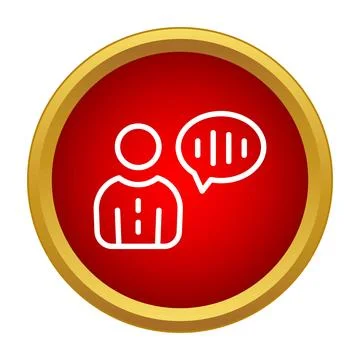 Person speaking with speech bubble icon showing dialogue Illustration