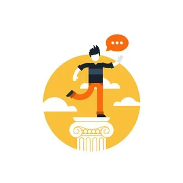 Person speaking with speech bubble Illustrazione stock