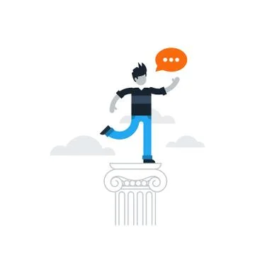 Person speaking with speech bubble Stock Illustration