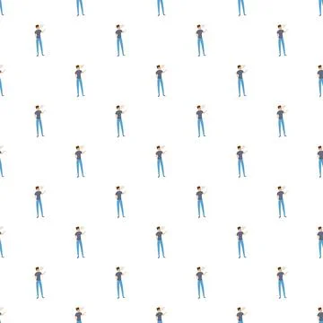 Person speaking with speech bubble seamless pattern Stock Illustration