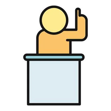 Person speaking, testifying, or answering a question Stock Illustration