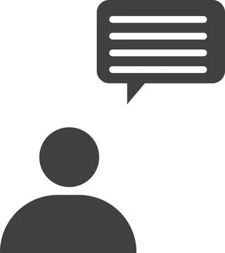 Person with speech bubble Stock Illustration