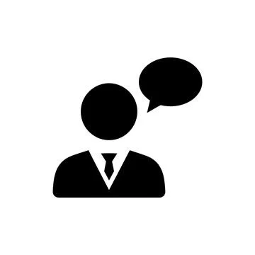 Person with speech bubble remote work communication icon Stock Illustration
