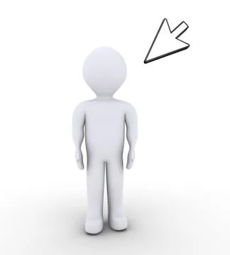 Person is standing and a mouse pointer Stock Illustration