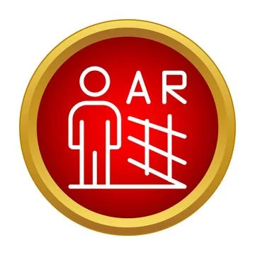 Person standing with ar virtual reality interface icon Stockillustratie